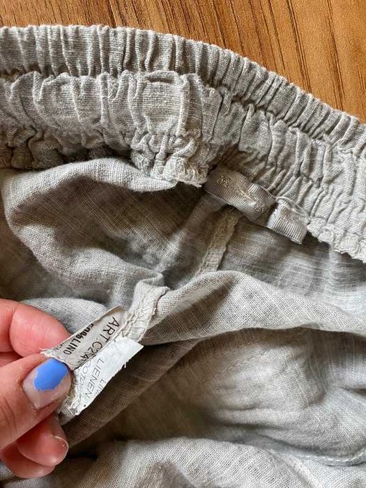 Len bawelna szare spodnie proste na gumce xxl 42 44 +size