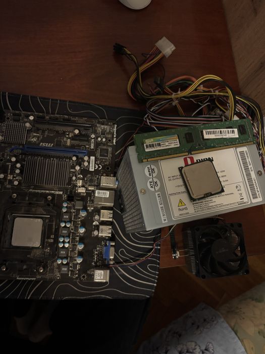 Материнка, блок питание, проц, ддр3