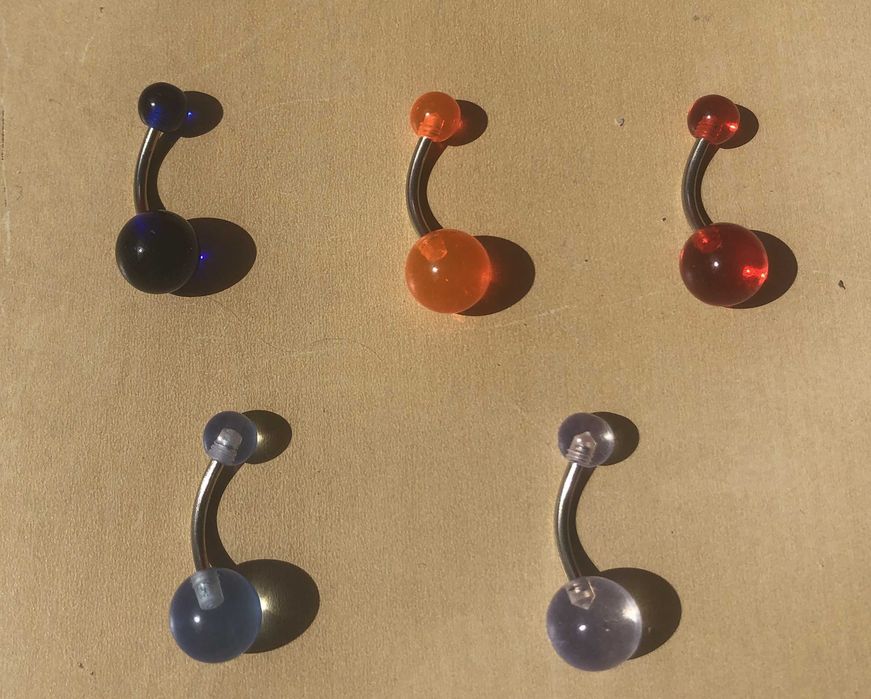 Piercings novos aço inoxidável