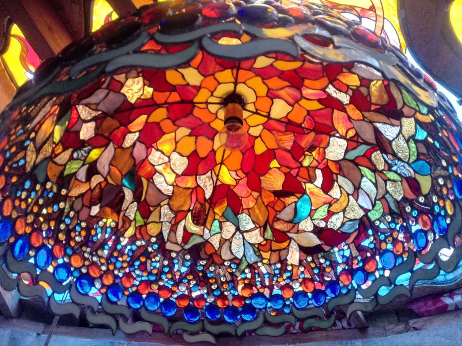 Lampa witrazowa wiszaca