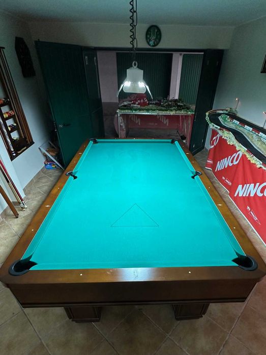 Mesa de Snooker/Pool em madeira de cerejeira maciça