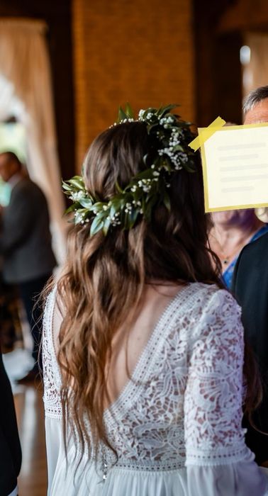 Suknia ślubna boho koronka muślin