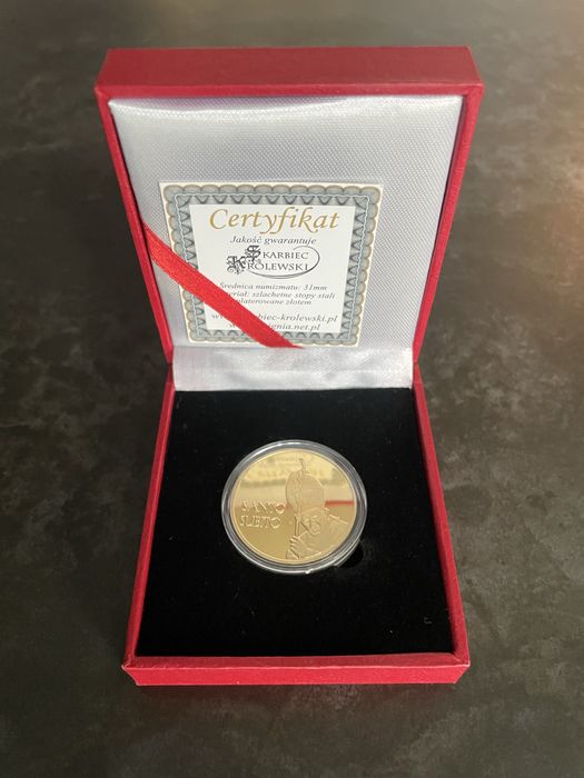 Jan Paweł II Santo Subito 2011 pozłacana moneta Skarbiec Królewski