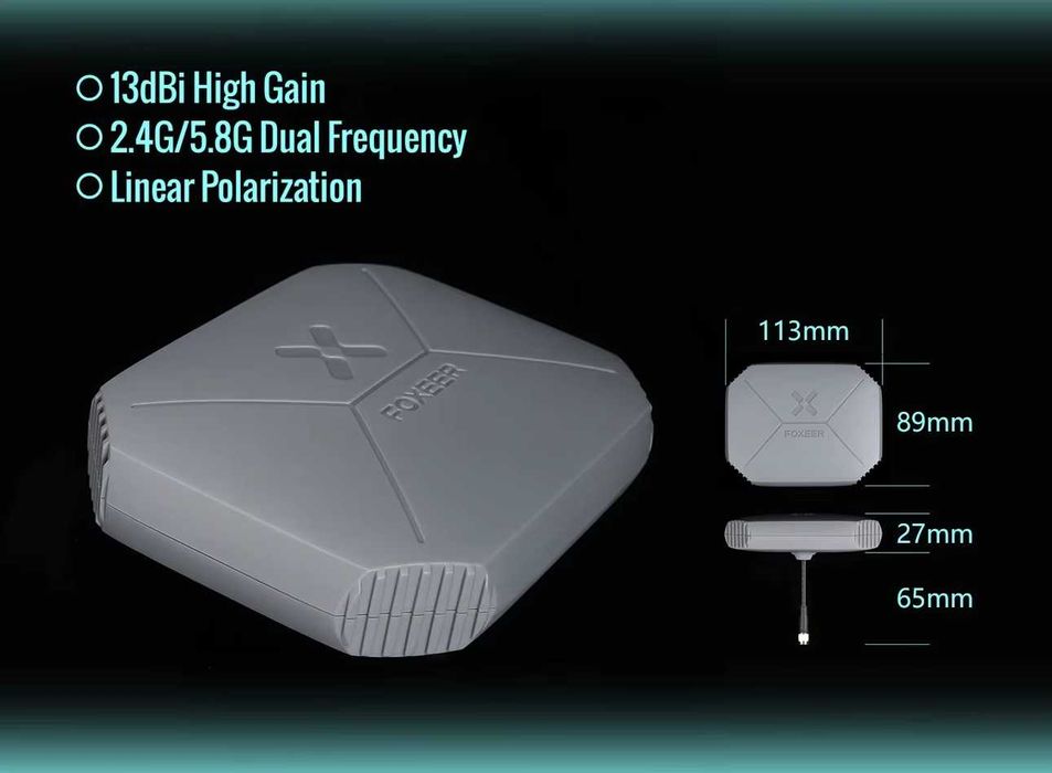 FPV Патч антена Foxeer Echo 2 Max 2.4G/5.8G 13dBi SMA