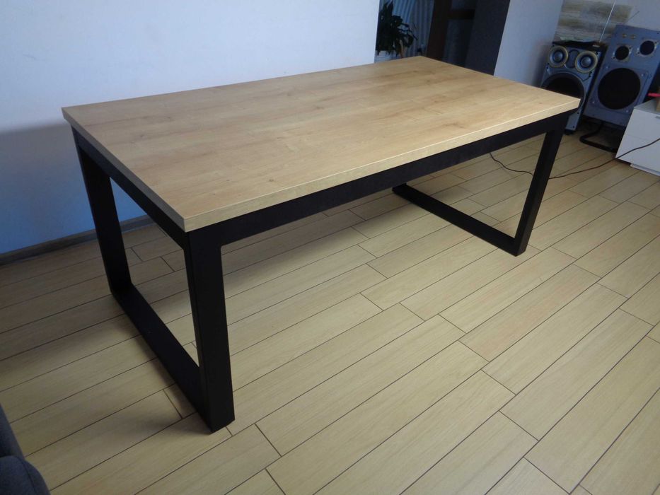 ROZKŁADANY Stół LOFT industrialny 180x90+2x45 Dostawki Ramka  EGGER