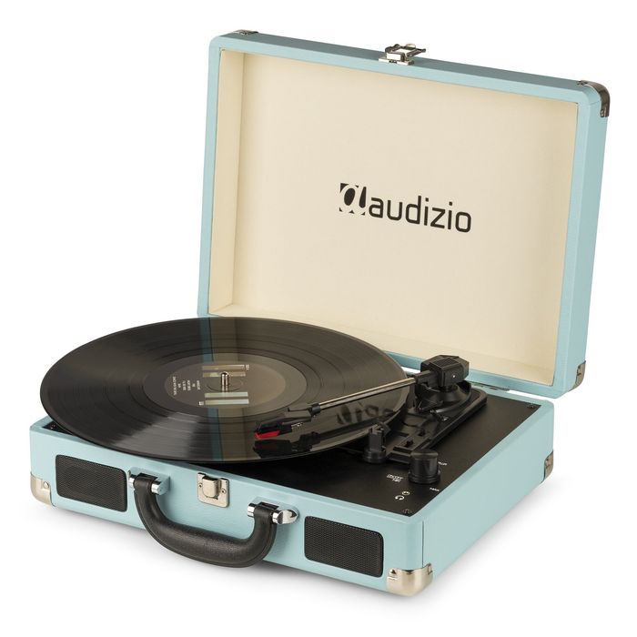 gramofon Audizio RP114 wzmacniacz głośniki miętowy gramofon w walizce patefon