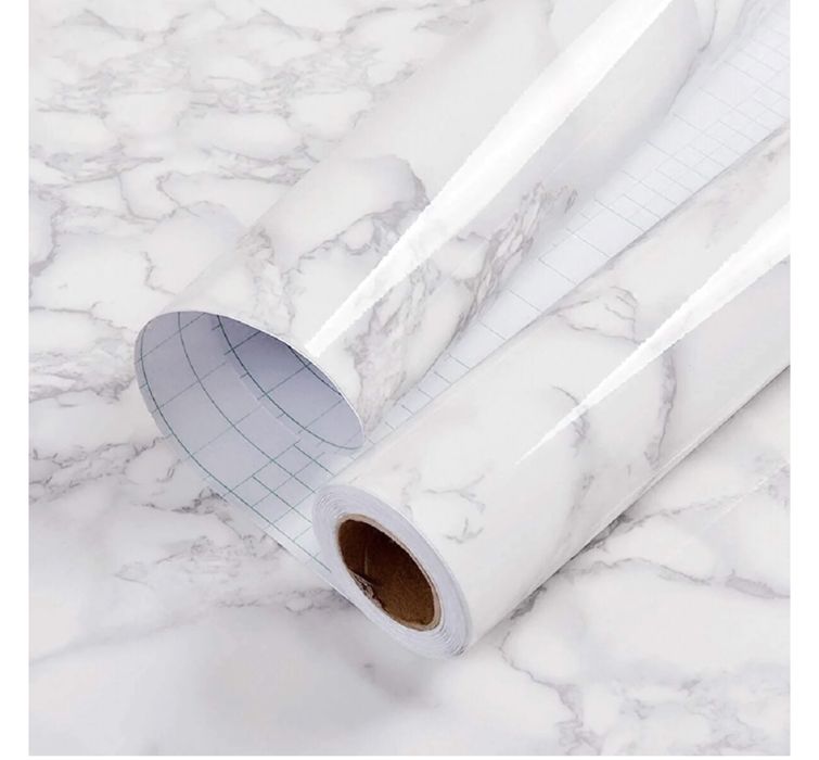 winylowych biały marmur 40 cm x 10 m samoprzylepny wodoodporny
