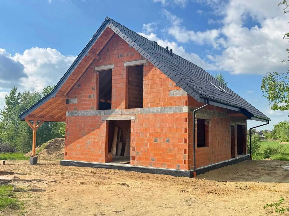 Dom Krotoszyn NOWY deweloperski stan surowy na działce klienta 140m2 OKAZJA