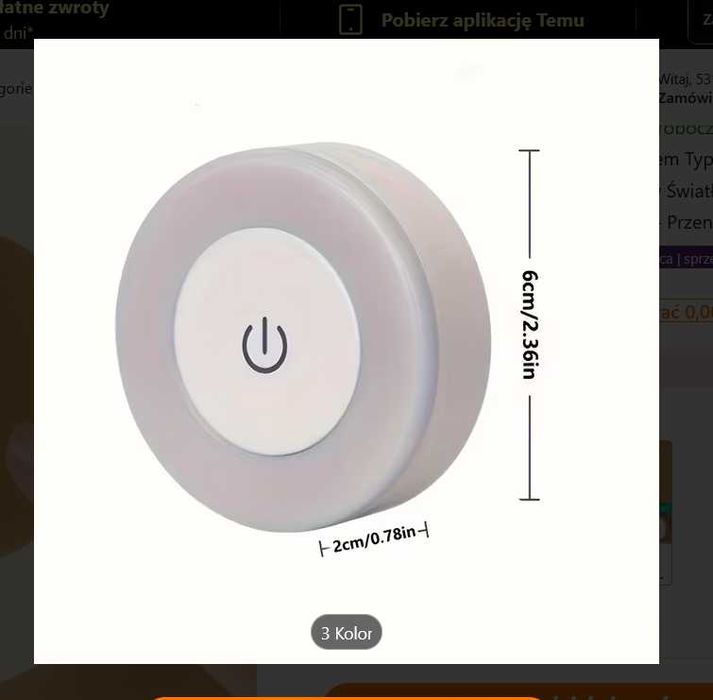 lampka nocna USB ciepłe swiatło