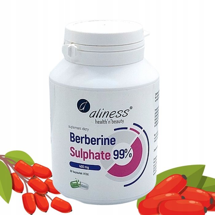 aliness berberine sulphate 98% 400mg 60 caps. vege