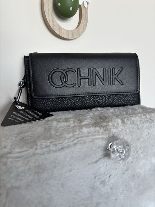 Czarny damski portfel Ochnik nowy z metką