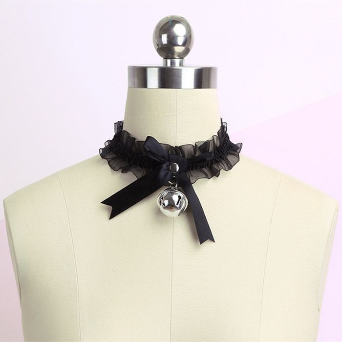 Obroża CHOKER z kokardką i dzwoneczkiem - uroczy i zmysłowy dodatek
