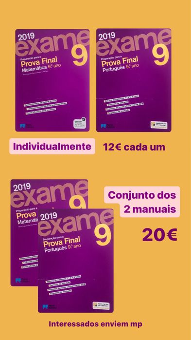 Manuais de preparação para exame 9 ano