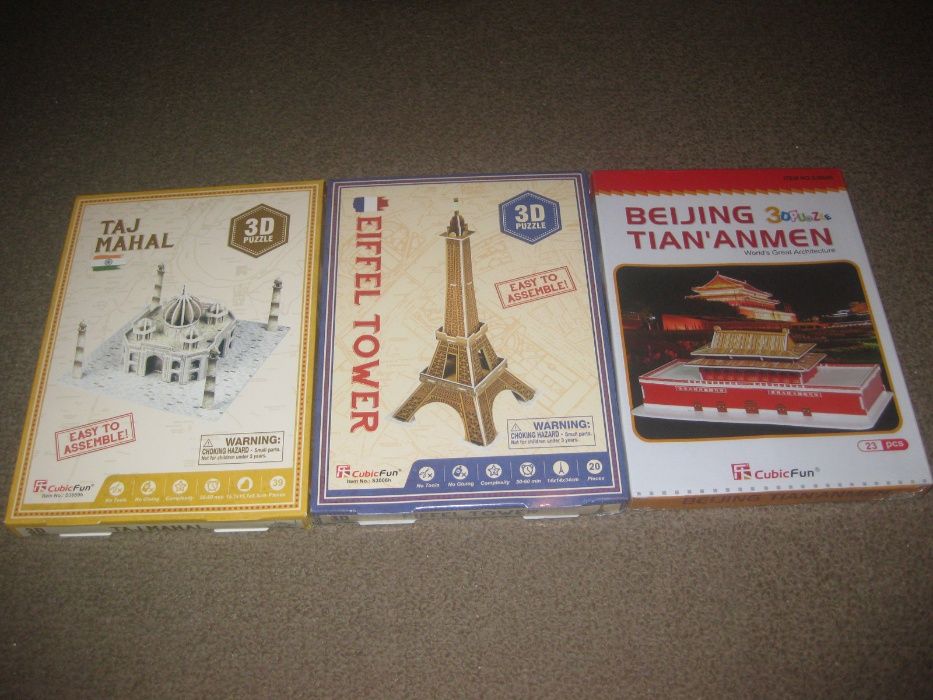 7 Puzzles 3D de Monumentos Históricos/Selados!