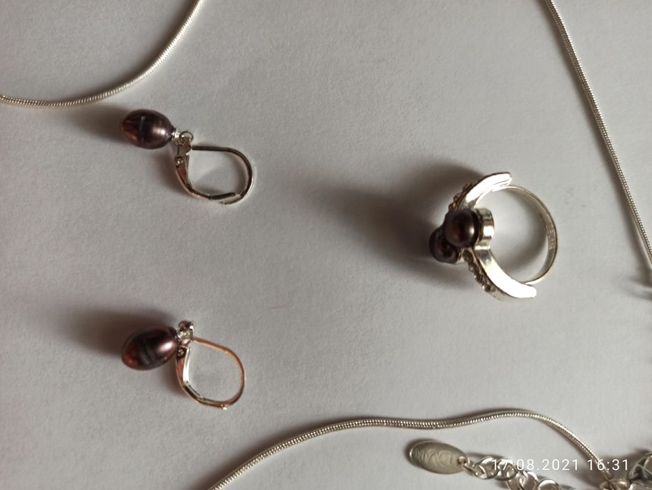 Бижутерия Ив Роше, цветной натуральный культивированный жемчуг, гарнит