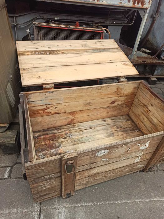 Drewniana skrzynia wojskowa 76x 55x 36cm