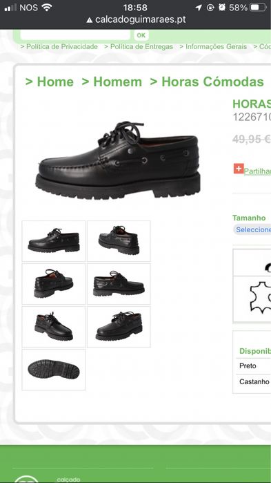 Sapatos de vela para homem (n•46)