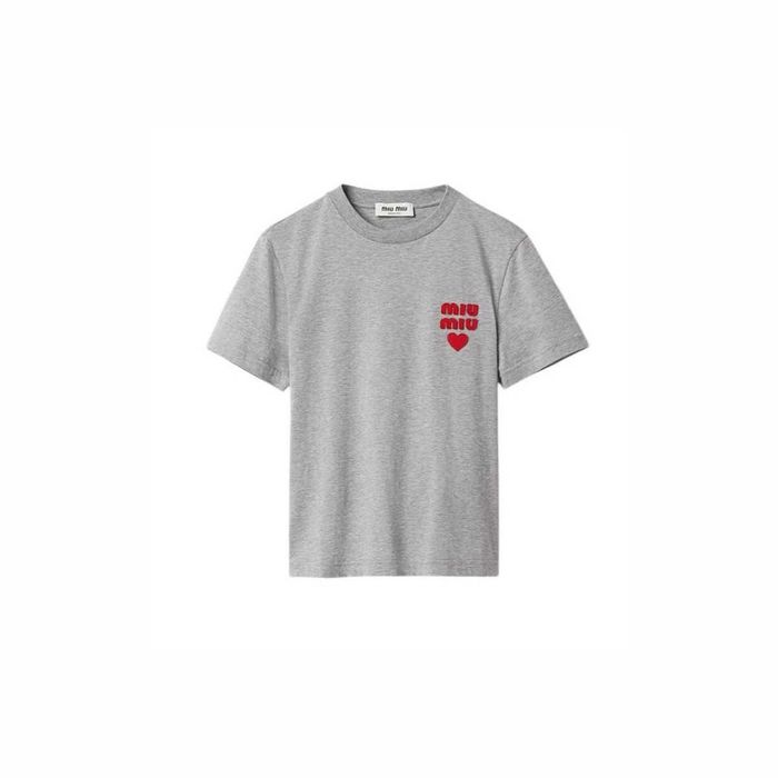 Футболка Miu Miu Cotton Jersey T-shirt Grey