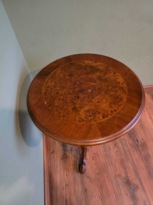Okrągły stolik fornirowany, intarsja #16 Stylowy Węgrów