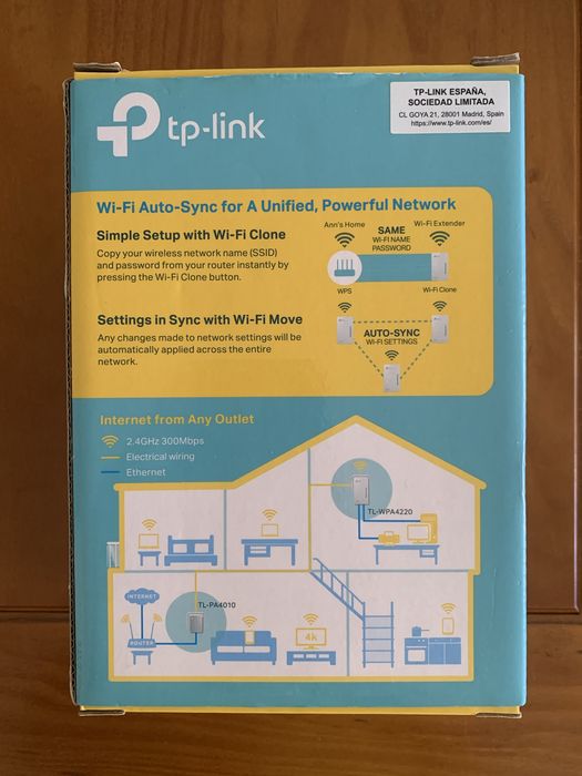 Kit Powerline TP-Link AV600 Wi-Fi (TL-WPA4221 KIT) - Completo na Caixa