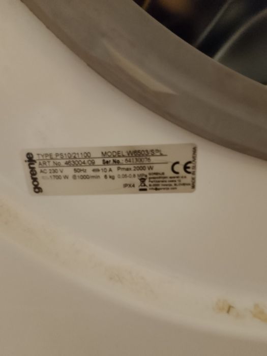 Pralka gorenje, uszkodzone łożysko,resztą sprawna