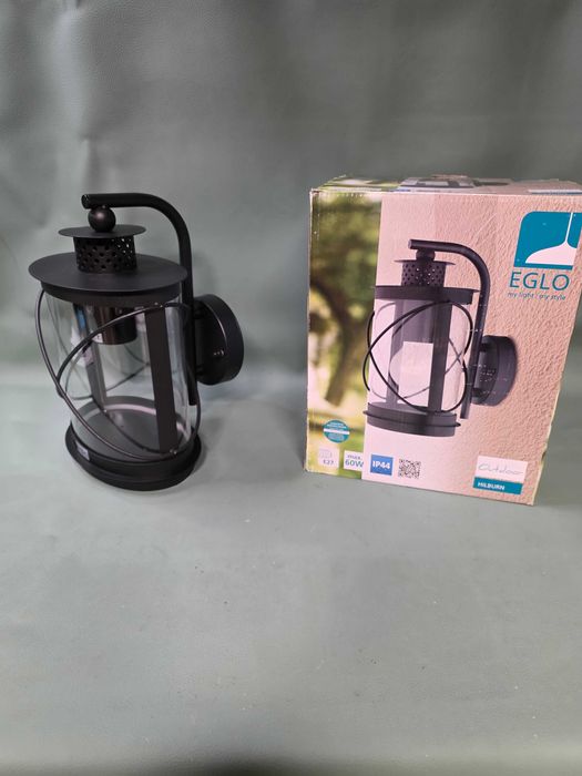 Lampa ścienna kinkiet zewnętrzny czarny Eglo Hilburn