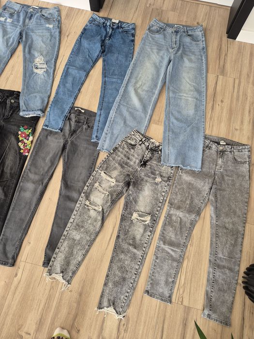 Paczka jeansy spodnie zara bershka stradivarius levis