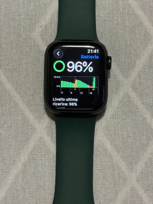Apple Watch Series 7 GPS 41mm Verde com Caixa e Carregador