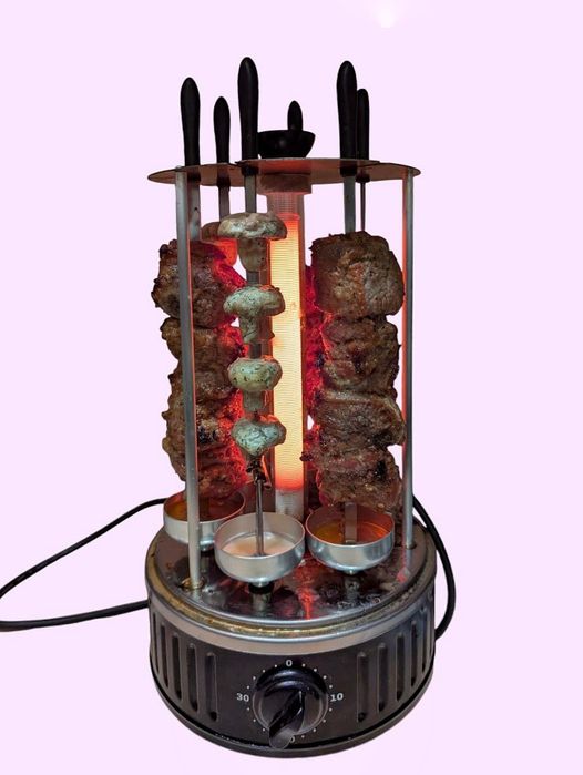 Электрошашлычница Помічниця 6 шампуров + запасная колба + таймер