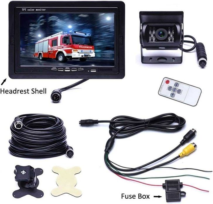 Kamera Cofania Samochodowa 7" HD Monitor 18 IR LED 10m Przewód