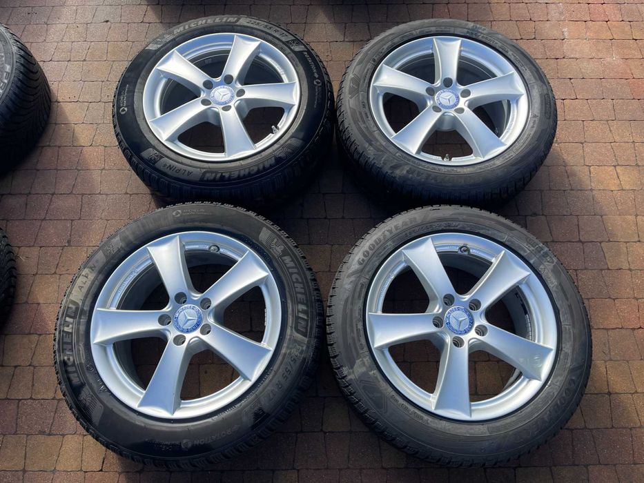 4086. Alufelgi 17" koła letnie Mercedes W124 C klasa W204 5x112 225/45/17 Uniroyal 8.8mm 2025r