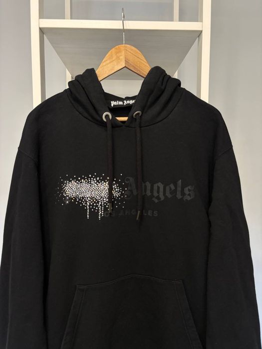 PALM ANGELS Rhinestone Sprayed Hoodie