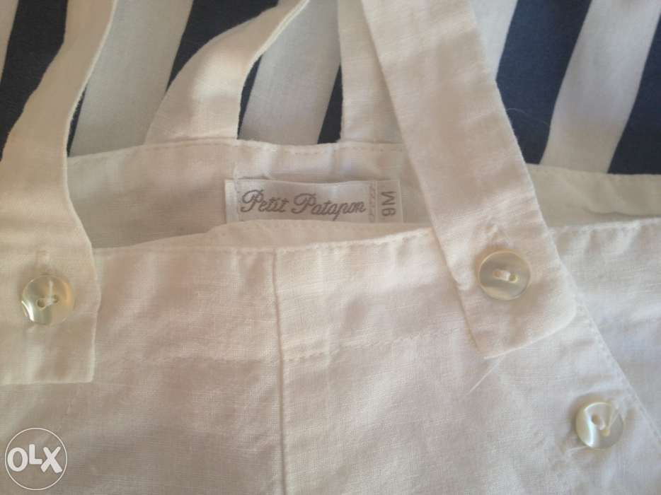 Conjunto em linho branco - Petit Patapon