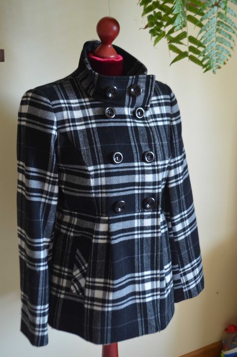 płaszcz kurtka kratka Marks&Spencer 38M ciąża