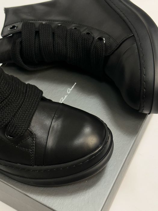 Rick Owens Leather Ramones Jumbo Lace кеди кросівки кеды opium archive