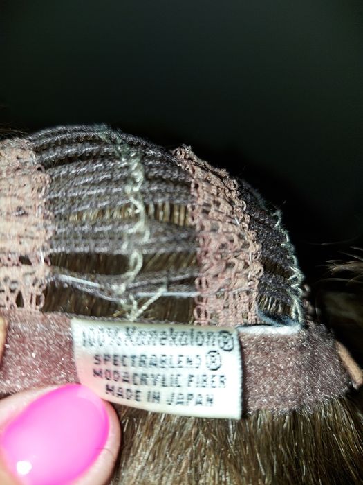 Peruka długi bob ciemny blond plus stojak