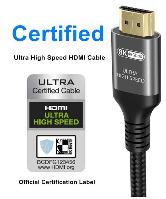Kabel HDMI 10K w oplocie 1.5m 48Gbps 60Hz Ubluker