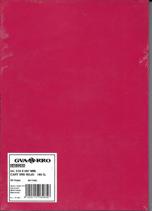 Pack de 50 cartolinas vermelhas (185g)