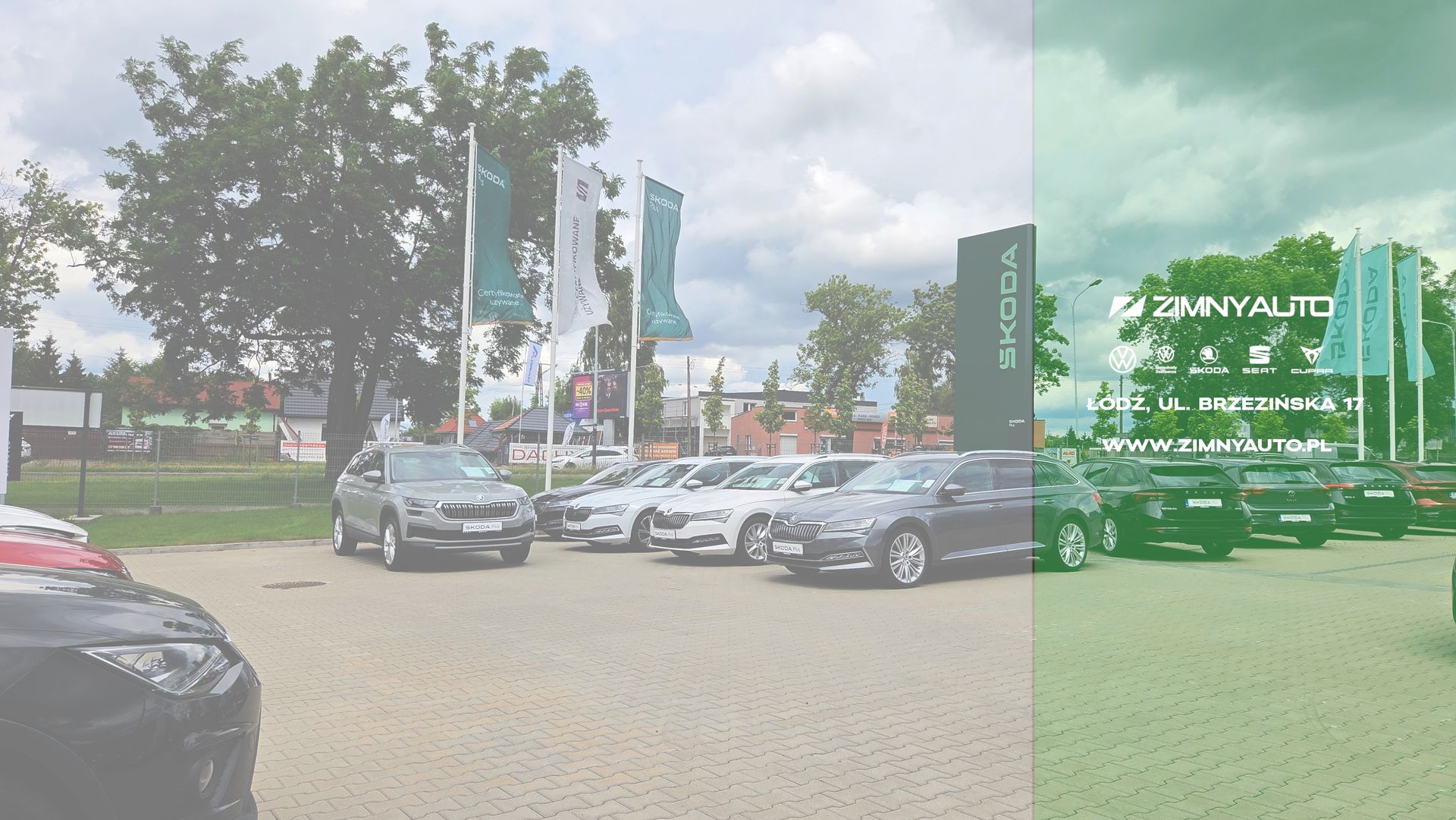 Samochody Używane ZIMNY - Autoryzowany Dealer Skoda, Seat & CUPRA - Łódź ul. Brzezińska 17 top banner