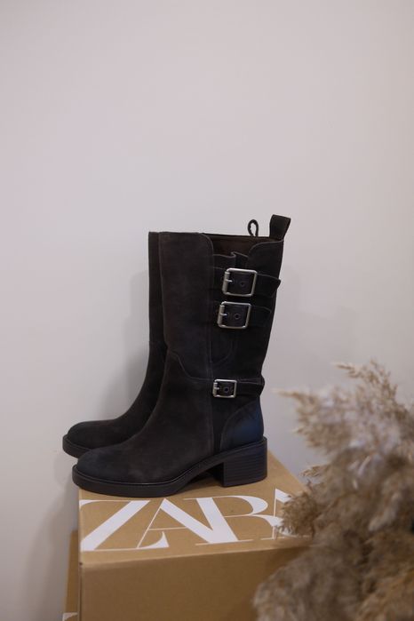 чоботи натуральний замш Zara, 36