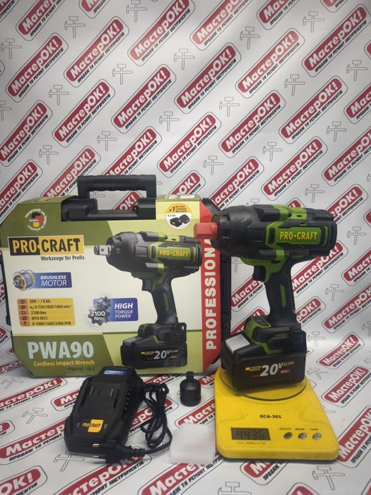 Акумуляторний гайковерт Procraft PWA90 Кейс (з 1 АКБ та ЗП)