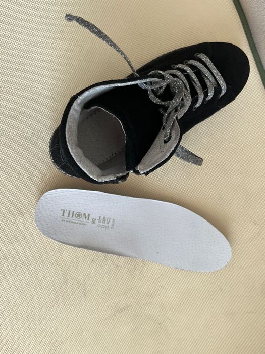 Thomas Rath czarne damskie skórzane sneakersy trampki 38/39