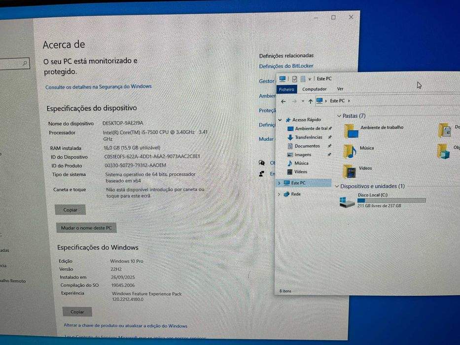 PC Dell 3050, core i5-7500, 16GB ram, SSD 240GB