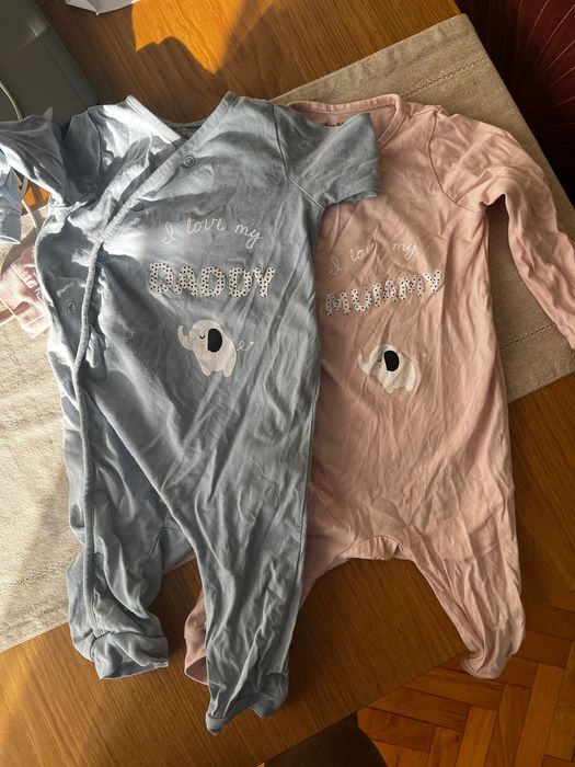 Pajacyki niemowlęce na zatrzaski i love mummy i love daddy 74 kocham