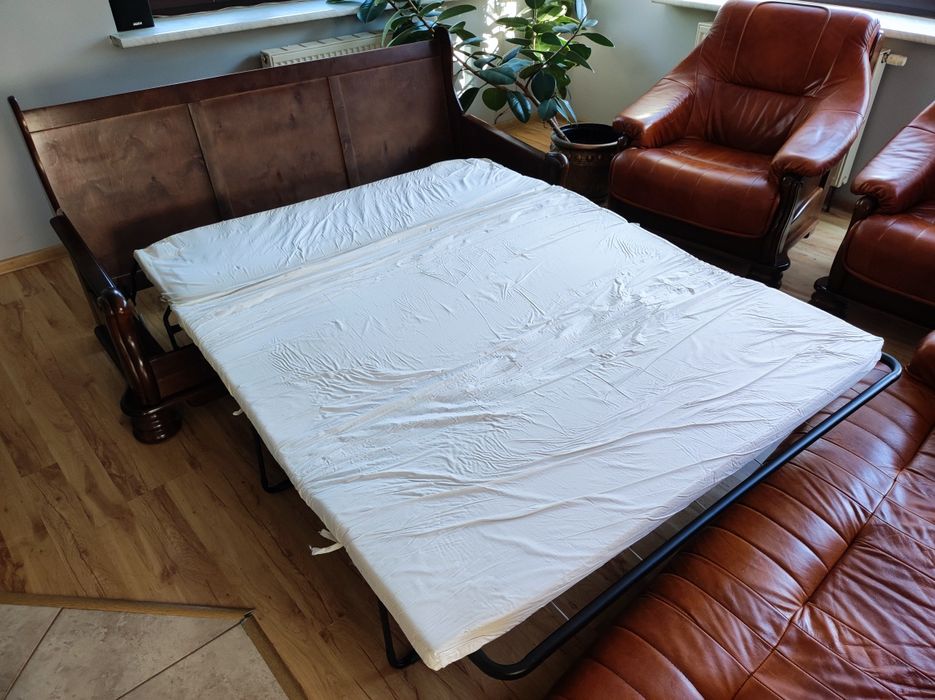 Sofa 3 osobowa skóra, 2 fotele Łódź