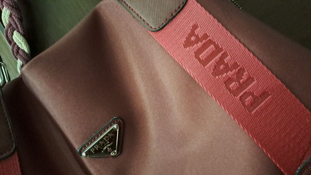 Torebka Prada duża a4 bordo casual sportowy styl