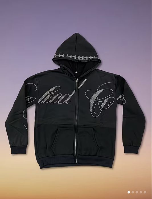 худі чорне з стразами