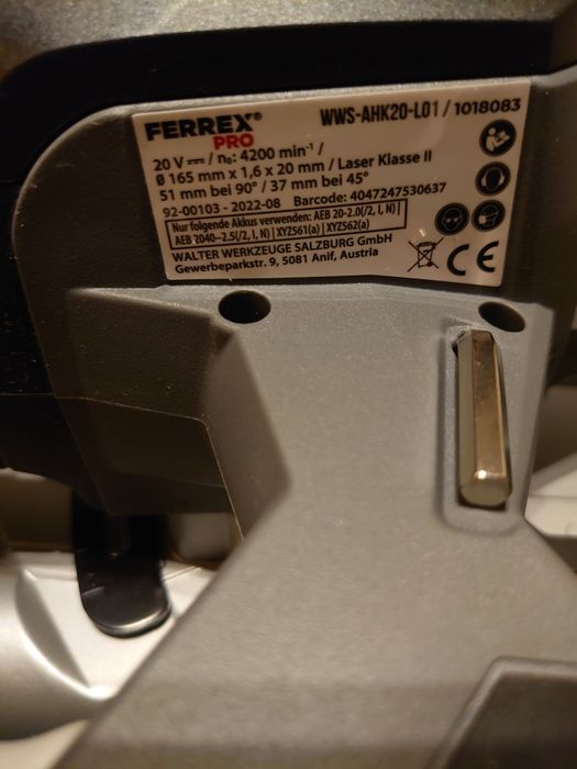 Nowa pilarka ferrex + ładowarka bez szczotkowa