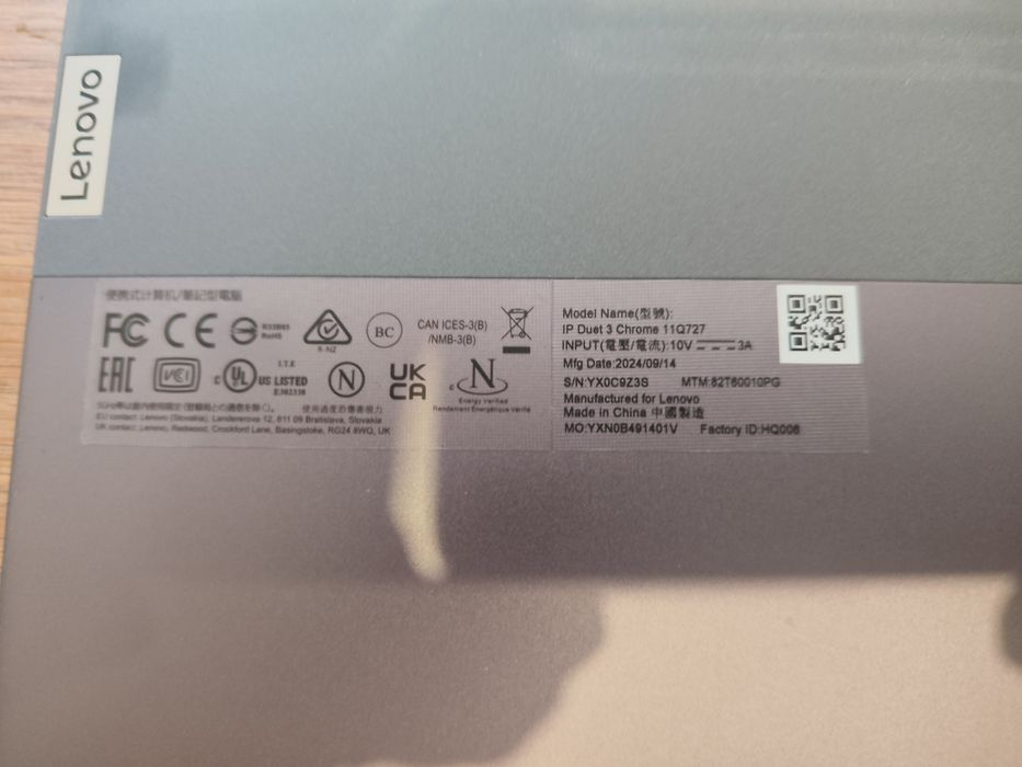 Lenovo IP Duet 3 crhomebook