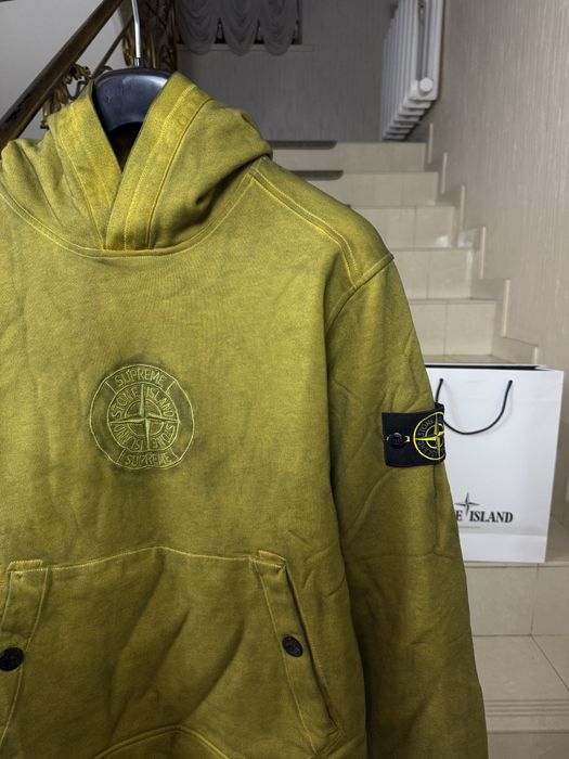Stone Island x Supreme Off Dye Cotton Hoodie
